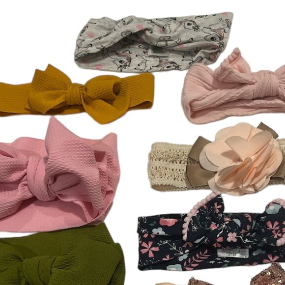 Lot of 12 Toddler Girl Headbands Various Styles and Colours Thick & Thin - Picture 7 of 8